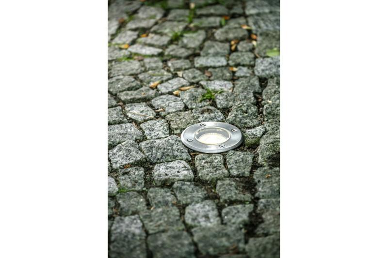 Decor Дворното осветително тяло ALFA-O с вградена фасунга за крушки до 50 W GU10, със защита IP67, работещо на напрежение AC220-240V 50/60Hz, изработено от неръждаема стомана. 1208963695