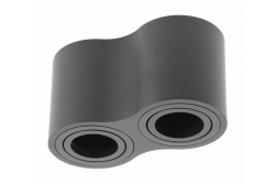 Decor Таванна лампа AVEIRO DUO BIS алуминиева 160x80x90мм IP20 максимум 20W*2 кръгла черна. 1208963834