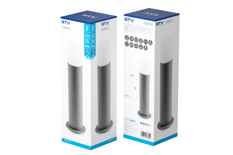 Decor Градинско осветително тяло CORTA-P 40 E27 MAX.25W IP44 AC220-240V 50-60Hz стълб антрацит 1208963860