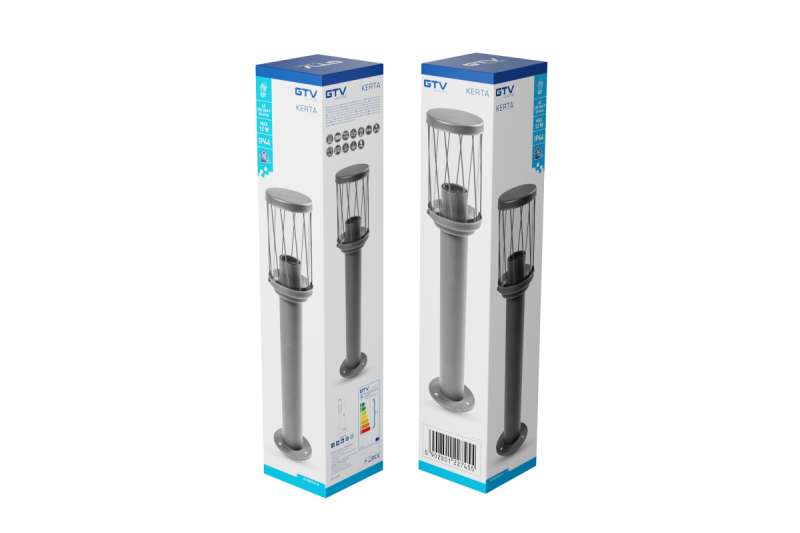 Decor KERTA-P 50 градинско осветление E27 MAX.12W IP44 AC220-240V 50-60Hz болард графит 1208963907