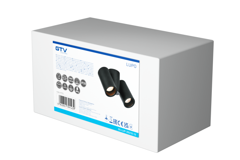 Decor Таванна лампа LUPO алуминий 17.5x5.6x11.5 IP20 2*GU10 макс. 50W кръгла черна 1208963926