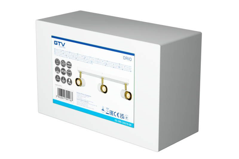 Decor Таванна лампа ORIO алуминий 43.0x5.5x14.0 IP20 3*GU10 макс. 50W кръгла бяла 1208963966