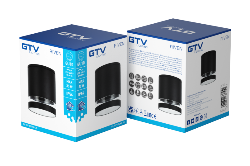 Decor Таванна лампа RIVEN алуминий 102x120 IP54 MAX.35W кръгъл графит 1208963984