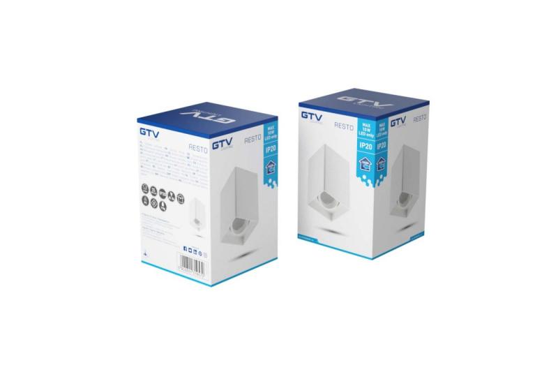 Decor Светлинно тяло за таван RESTO PC 80x80x125мм IP20 максимална мощност 20W квадратно бяло 1208963988