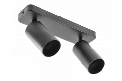 Decor Таванна лампа SANTO BIS алуминиева IP20 макс. 20W*2 двойно кръгла черна. 1208963999