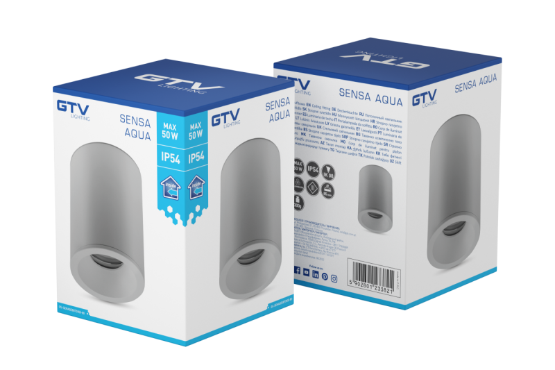 Decor SENSA AQUA таванна лампа алуминий 85x115 IP54 максимум 50W кръгла сива 1208964008