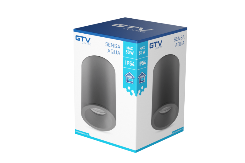 Decor SENSA AQUA таванна лампа алуминий 85x115 IP54 максимум 50W кръгла черна 1208964009