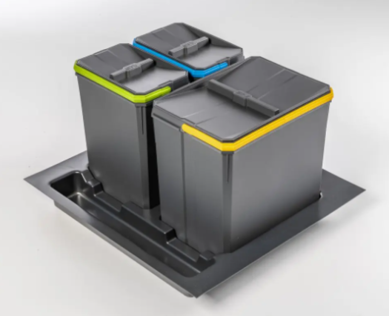 Гарби Баскет B-60-3 система за сортиране на отпадъци за чекмедже 60 см, включително държач и 3 кофи за отпадъци 1208964399