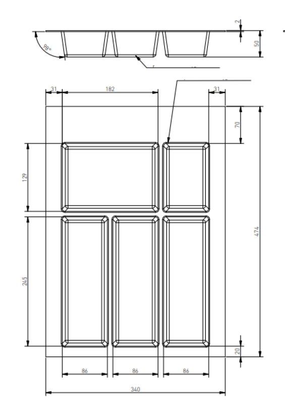 Декор Cutle Поставки за прибори Вложка за кухненско чекмедже 400 Антрацит 1208966374
