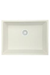 GraniteMy Universele granieten witte spoelbak 55x40 см, бял, подходящ за монтаж върху плот, под плот и наравно с плота, с бял сифон 1208967153