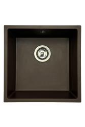 GraniteMy Universal Гранитна мивка в цвят кафе 40x40 cm, монтаж под, над и на нивото на плота, с иноксова цедка 1208967212