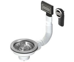 Гранитният комплект коркови тапи от неръждаема стомана, комплект за оттичане на мивка, вкл. окръгъл и правоъгълен прелив 1208967254