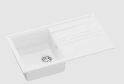 ГранитМай Веси гранитен надстройка бял мивка 86x50cm с отцеждане обратим с неръждаема стоманена щепсела 1208967291