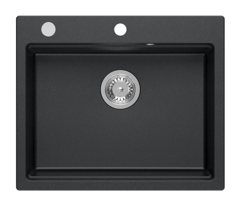 Quadri Durham антрацит гранит монтажен мивка 595x500 с диспенсър за сапун, дъска за рязане, вложен чиния и ролка мат 1208967379