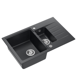 Quadri жилетка антрацит 1,5 гранитна мивка с отцедник, обърнима 78x50см 1208967381