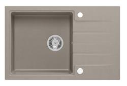 Куадри жилетка в цвят таупе, гранитна мивка с отцедник, реверсивна, 78x50см, 1208967384