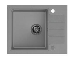 Куадри жилетка в сиво гранитно изграждане на мивка с отцедник обратим 62x50см 1208967392