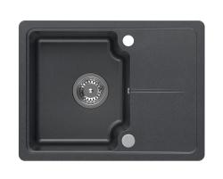 Квадри Кендъл антрацит гранитна мивка 58x44см с отделение за отцеждане 1208967403