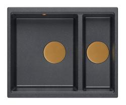 Quadri Newport II антрацит 1,5 мивка гранит надстройка и подстройка мивка 555x460mm с меден сифон 1208967474