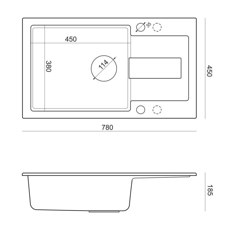 Quadri Sutton XL бежов пясъчен гранитен мивка за монтаж 78x45см с отцедник, обръщаем, с бежова запушалка 1208967577