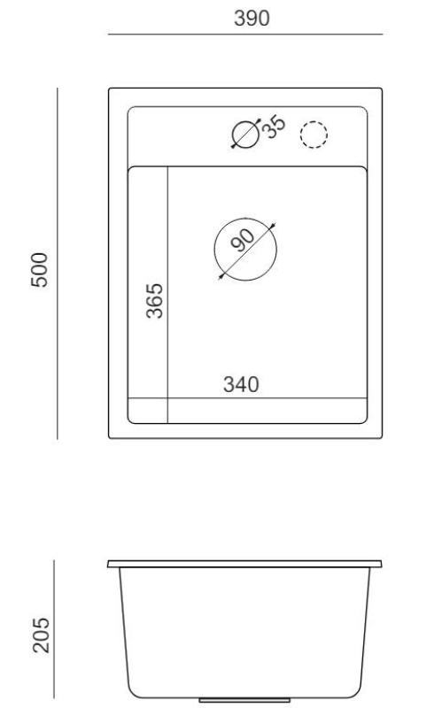 Квадри Лондон гранит антрацит мивка 39x50см с отвор за батерия монтаж 1208967584