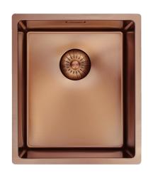 Pure.Sink Prestige мивка 34x40 см PVD Мед, радиус 10 мм, за вграждане, плосък монтаж и надстройка PPG3440-62