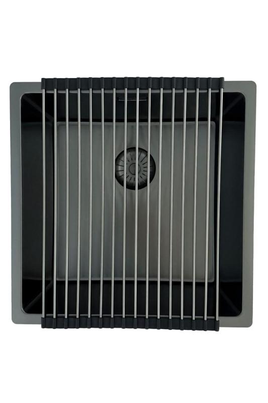 Pure.Sink Prestige 40x40 см PVD Gun Metal 10 мм радиус вграждане, равномерно вграждане и надграждане PPG4040-61.