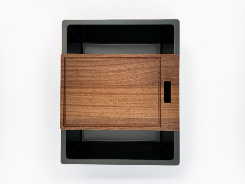 Pure.Sink Prestige мивка 50x40 см PVD Gun Metal 10 мм радиус под монтаж, вграден монтаж и над монтаж PPG5040-61