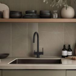 Quadri Leichester Кухненски смесител Черен 3-пътен с допълнителна връзка за филтрирана вода 1208967671