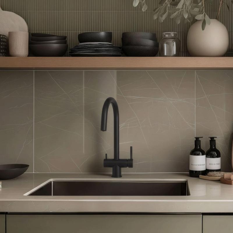 Quadri Leichester Кухненски смесител Черен 3-пътен с допълнителна връзка за филтрирана вода 1208967671