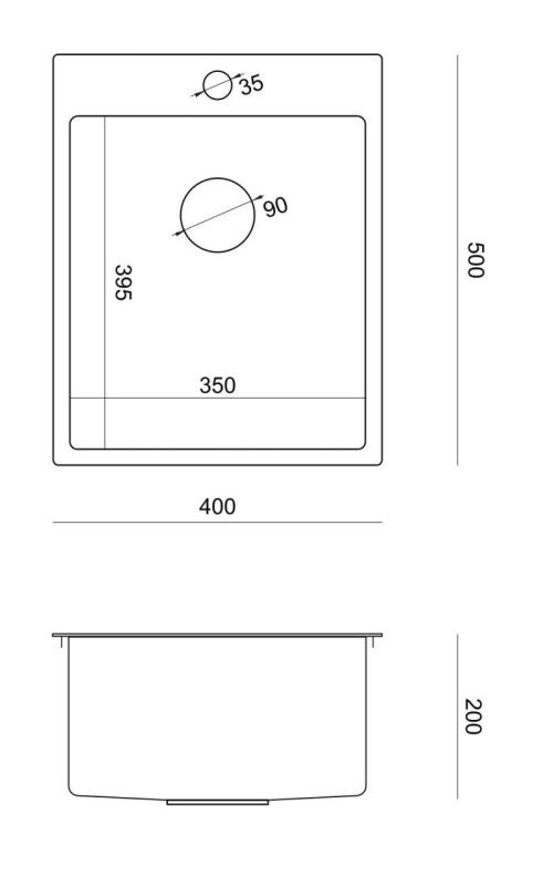 Аквадизайн Клара Мивка Неръждаема Стомана 40x50см Надстройка или Вграждане с Отвор за Смесител и Неръждаем Запушалка - 1208967757