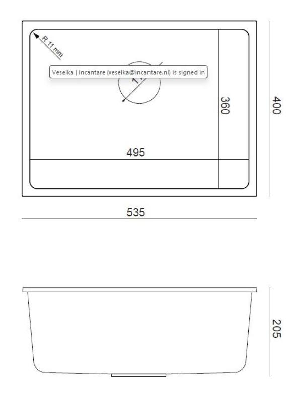 Куадри Елстон Сива Гранитна Мивка за Вграждане 495x360mm с Неръждаема Стомана Запушалка 1208967773