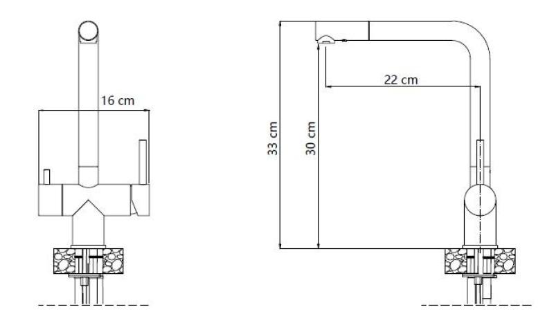 Quadri Ellesmere кухня смесител черен 3-в-1 с допълнителен вход за филтрирана вода 1208967780