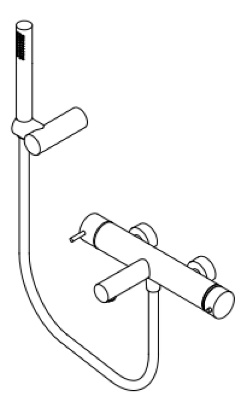 Waterevolution Flow термостатичен двупътен душов смесител с ръчен душ черен T130TNPR