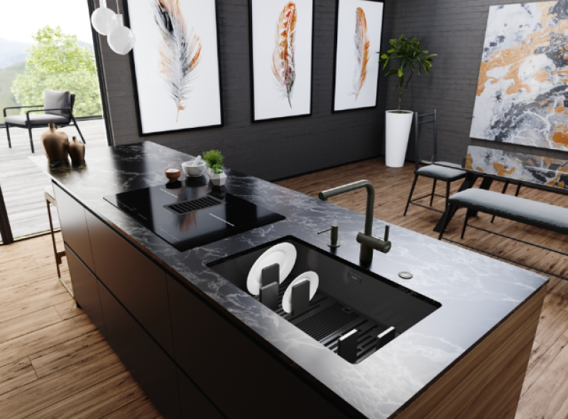 Franke Mythos Masterpiece BXM 210.68 Голяма мивка Gun Metal PVD Антрацит 685x410mm за вграждане и под монтаж - 127.0676.885