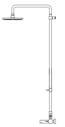 Waterevolution Flow трипътен душов смесител с ръчен и основен душ мед 250mm T131N25CPE