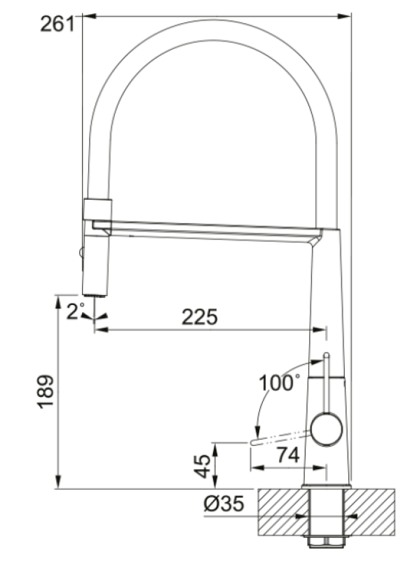 Franke Icon Едноръкохватков кухненски смесител с гъвкав ръчен душ, черен 115.0690.598