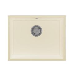 GraniteMy Universal гранитен мивка в бежов цвят 55x40 cm за монтаж върху плот и вграждане с неръждаема стомана 1208968012