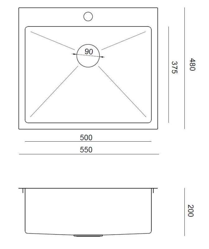 Аквадизайн Клара Мивка Мед 55x48см Надстройка или Вграждане с Отвор за Смесител и Медна Запушалка - 1208969505