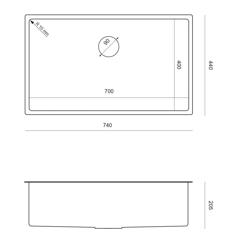 Аквадизайн Zara Мивка Мед 74x44см Подплътяване, Вграждане и Надплътяване с Медна Запушалка - 1208969510