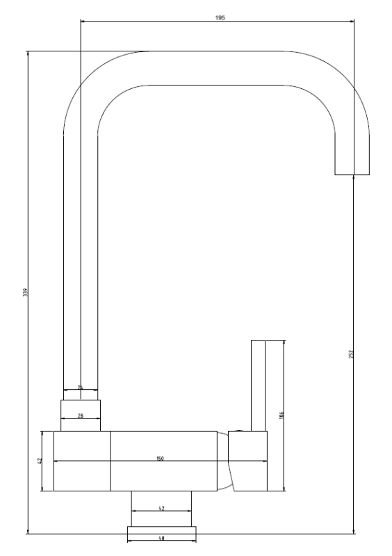 3Гранитланд Серенити кухненски смесител черен със сгъваем чучур 1208969533