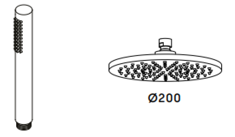 Waterevolution Flow термостатичен трипътен душов смесител с ръчен и горен душ RVS T131TNIE