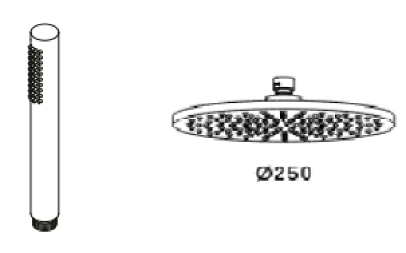 Waterevolution Flow термостатичен трипътен душов смесител с ръчен и горен душ, мед, 250 мм, T131TN25CPE