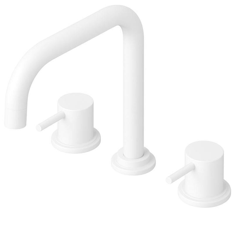 Waterevolution Flow 3-дупков смесител за кухня с въртящ се чучур и връзка за филтрирана вода, бял T152HBR