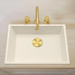 Waterevolution Flow 3-дупков кухненски смесител с въртящ се чучур и връзка за филтрирана вода, светло злато T152HWGE