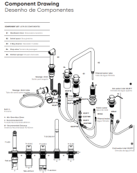 Waterevolution Flow 5-отворен кухненски смесител с подвижен душ и връзка за филтрирана вода хром T154H01