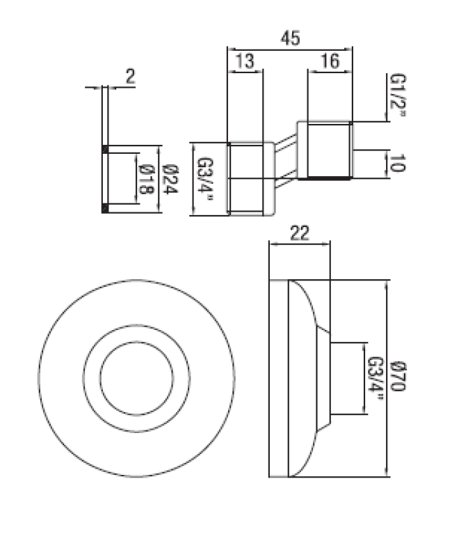 PB S-връзка хром 10mm Класически Ексцентрик 1/2” x 3/4”1208969802