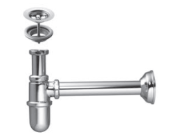 PB Unix класически сифон за мивка, метал, неръждаема стомана, с изпускателен комплект 1208969836