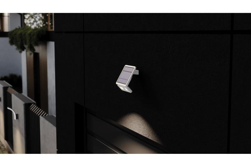 Соларен осветителен апарат с детектор за движение и здрач DAVOS, LED, 1000lm, 4000K, 2000mAh, IP54, бял