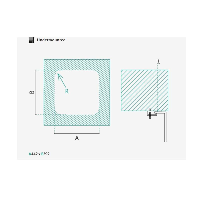 Банка IB4540 Неръждаема стомана Мивка 45 x 40 см Подграждане 1208970044